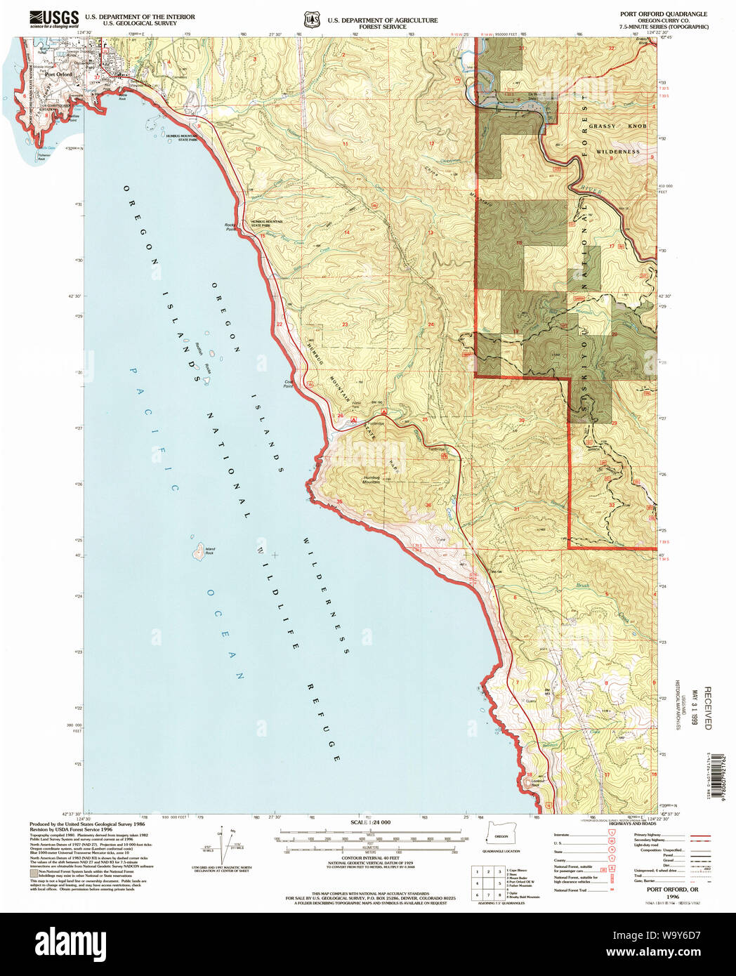 Carte de port orford oregon Banque de photographies et d’images à haute