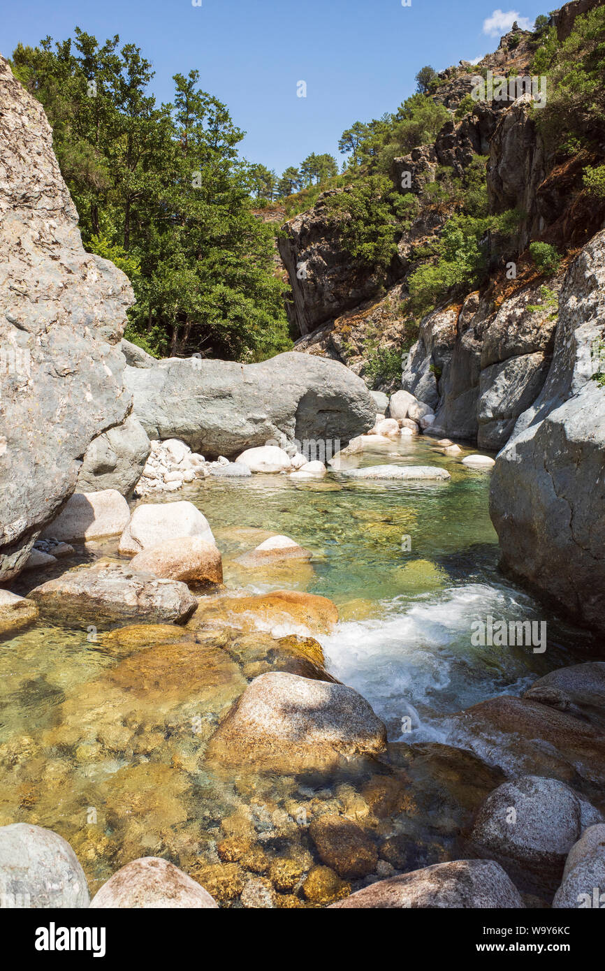 Vallée de la Restonica, Corte corse. France Banque D'Images