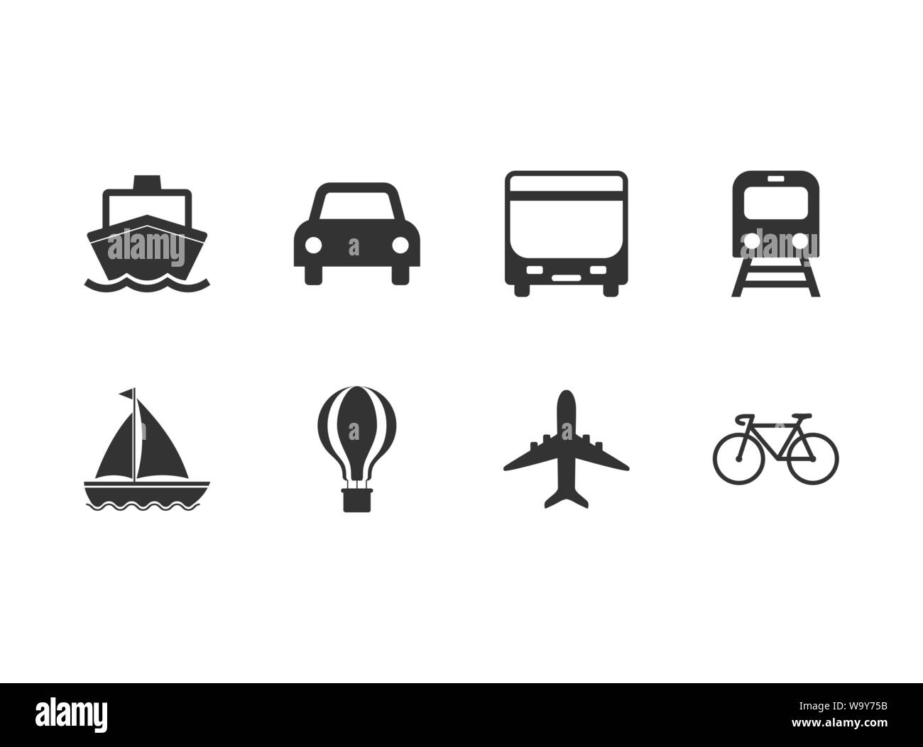 Vector illustration design plat, icônes de transport Illustration de Vecteur