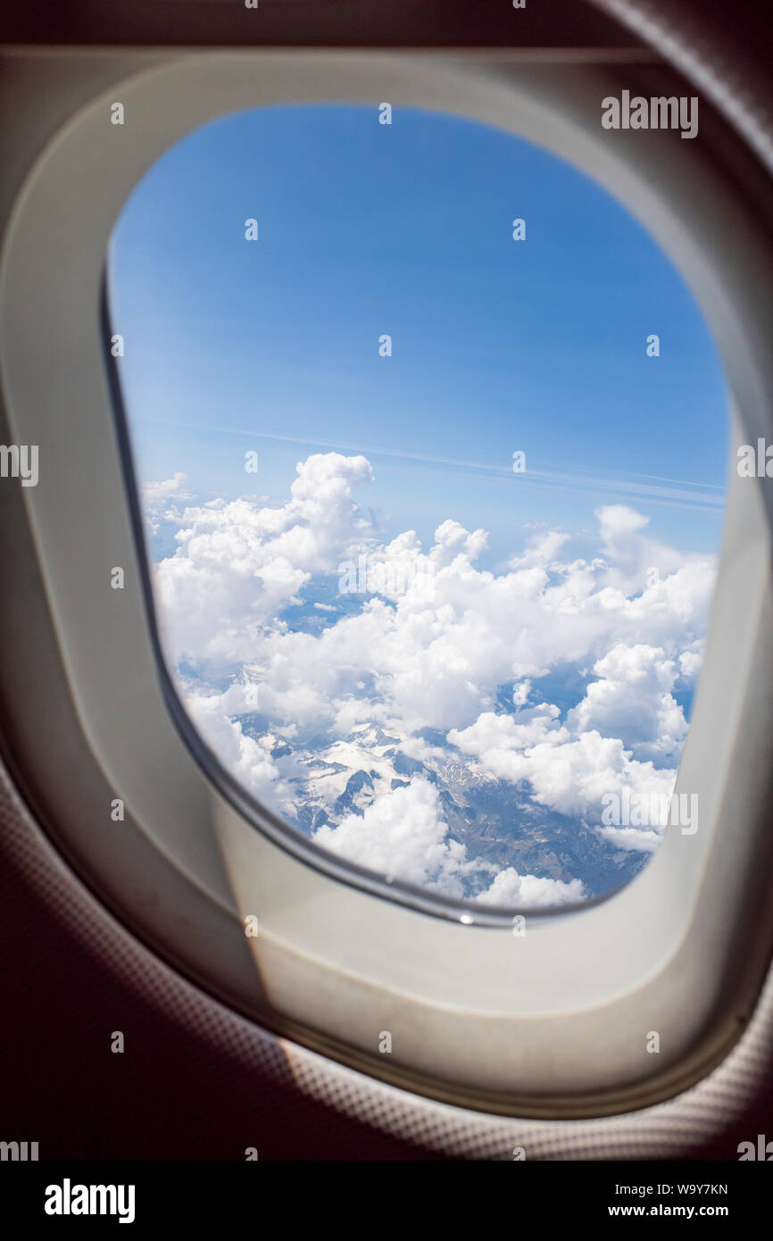 Vue depuis la fenêtre de l'avion Banque D'Images