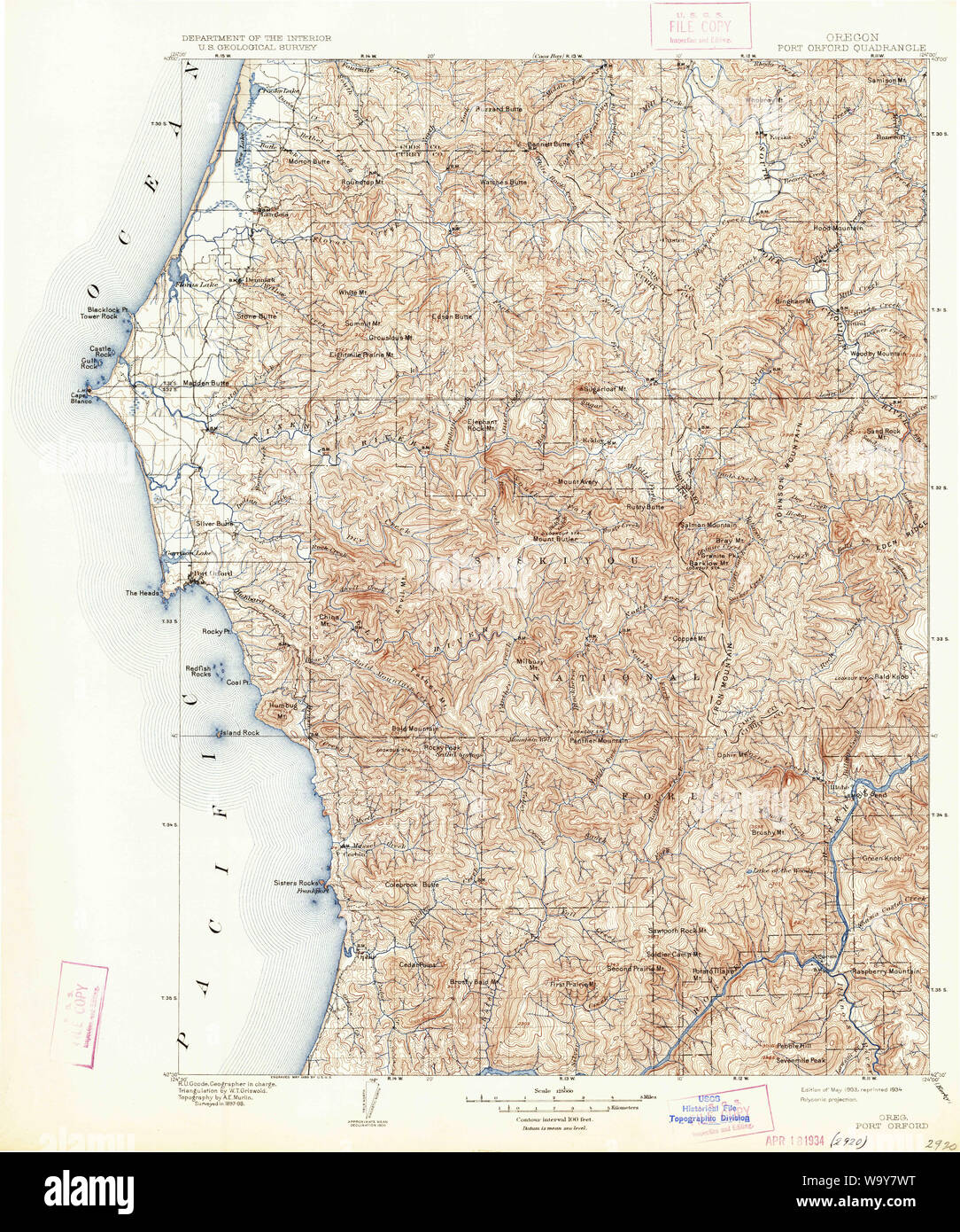 Carte de port orford oregon Banque de photographies et d’images à haute