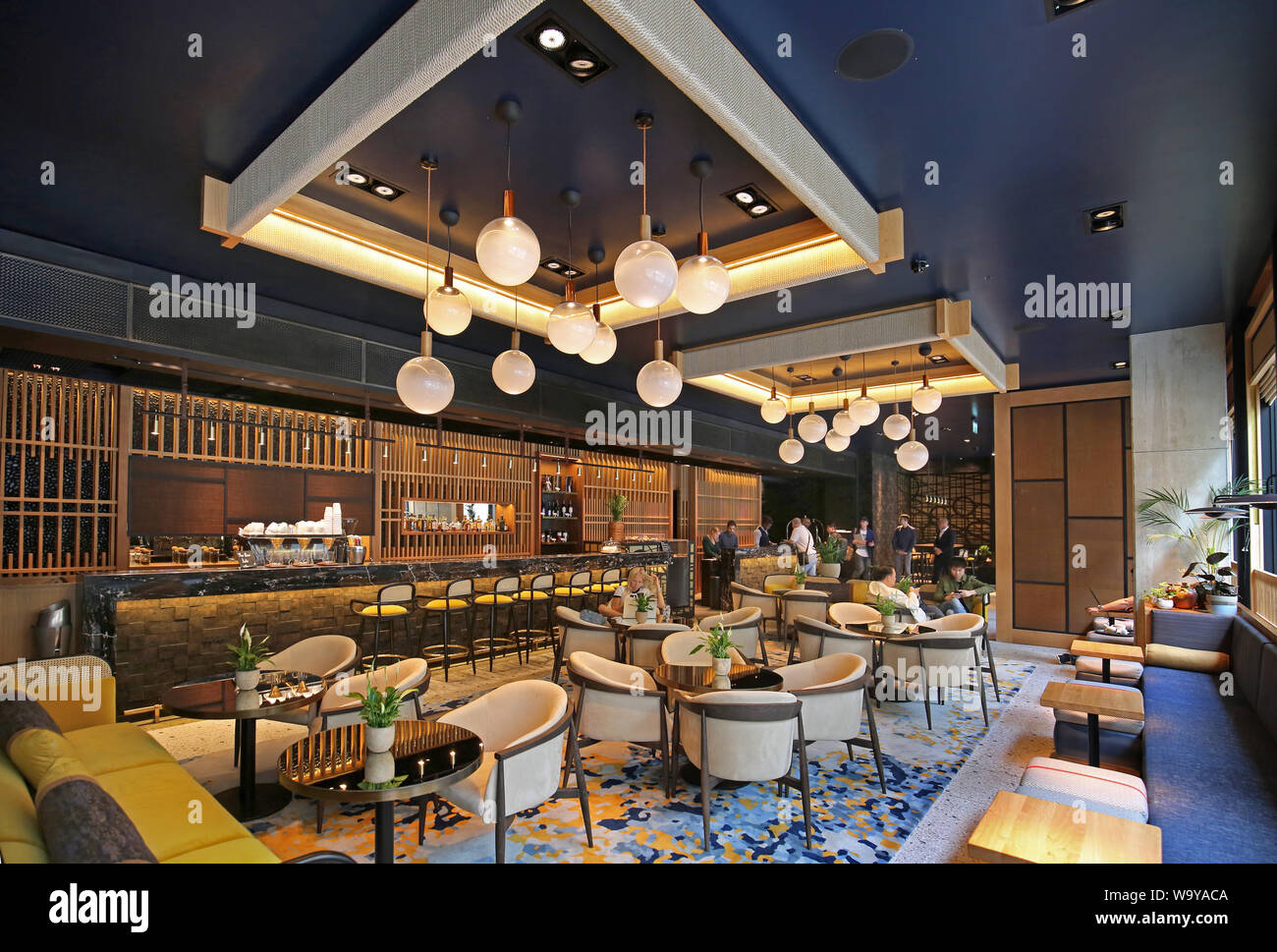 Bar et réception à l'hôtel Londres Nobu dans Shoreditch. Premier site européen pour la chaîne administré par chef Nobuyaki Matsuhisa et Robert DeNiro. Banque D'Images