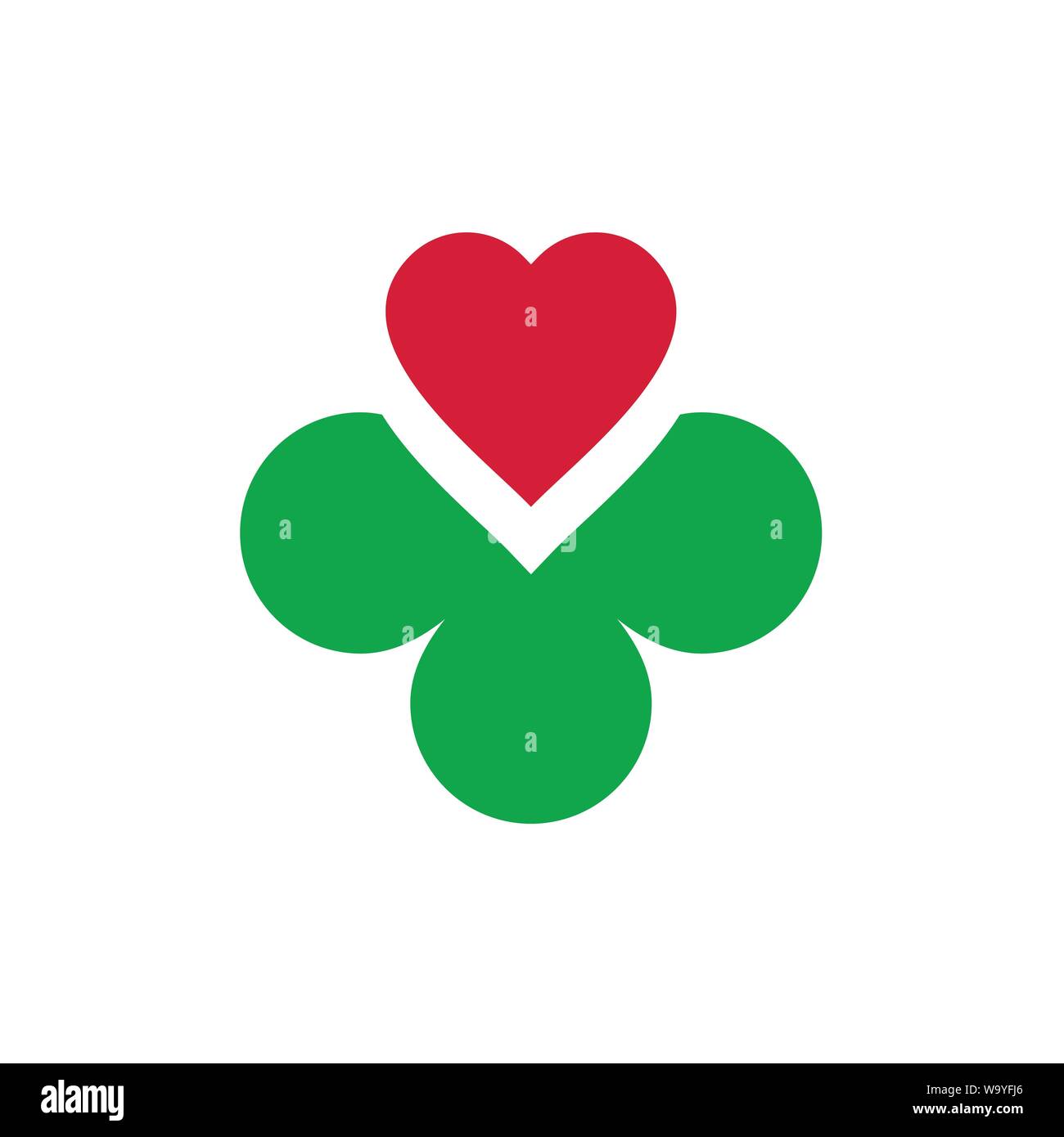 Cœur et trèfle icône, logo Vector Concept Illustration de Vecteur