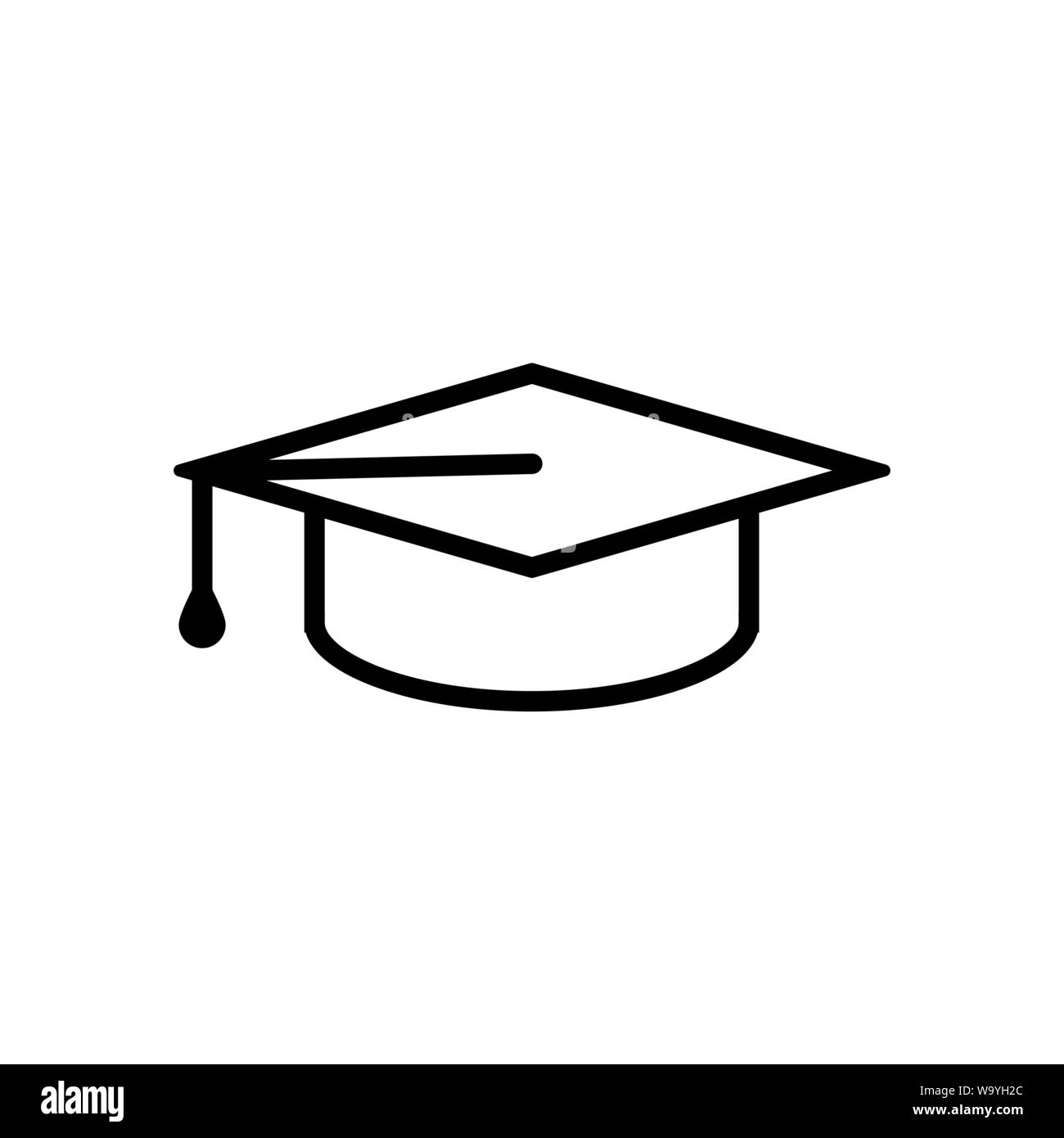 L'éducation, l'icône de la ligne de graduation hat en style plat Illustration de Vecteur