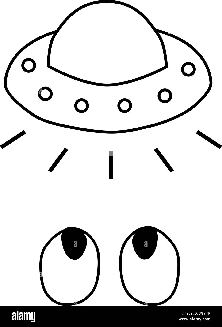 L'icône d'ovnis. Droit de l'espace. Illustration du logo de l'élément. Illustration de Vecteur