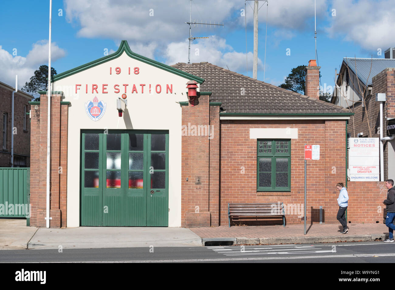 La Caserne de pompiers de 1918 Mittagong au numéro 10 Bowral Road Sydney, New South Wales, Australie Banque D'Images