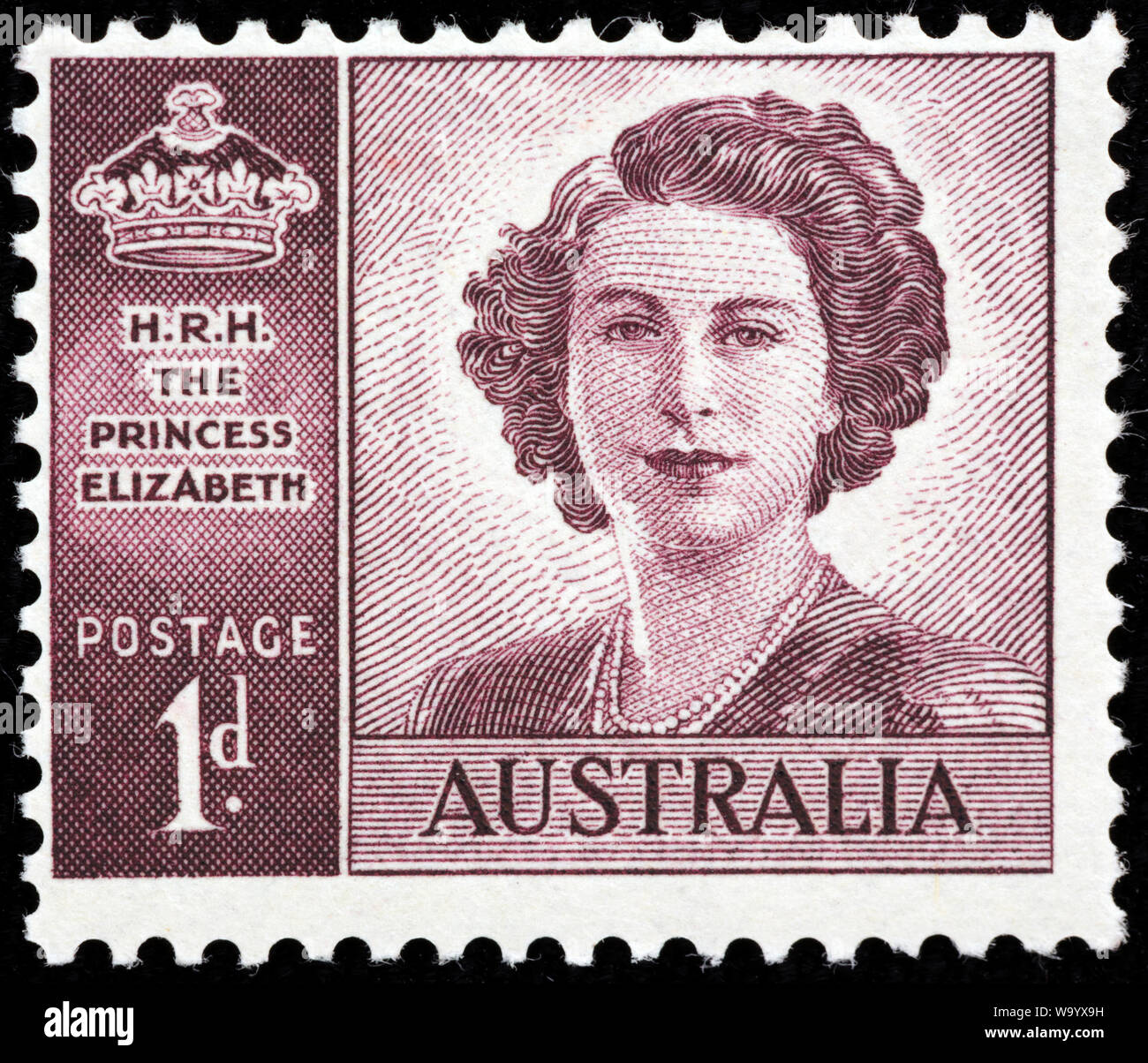 Anniversaire de la princesse Elizabeth, timbre-poste, l'Australie, 1947 Banque D'Images