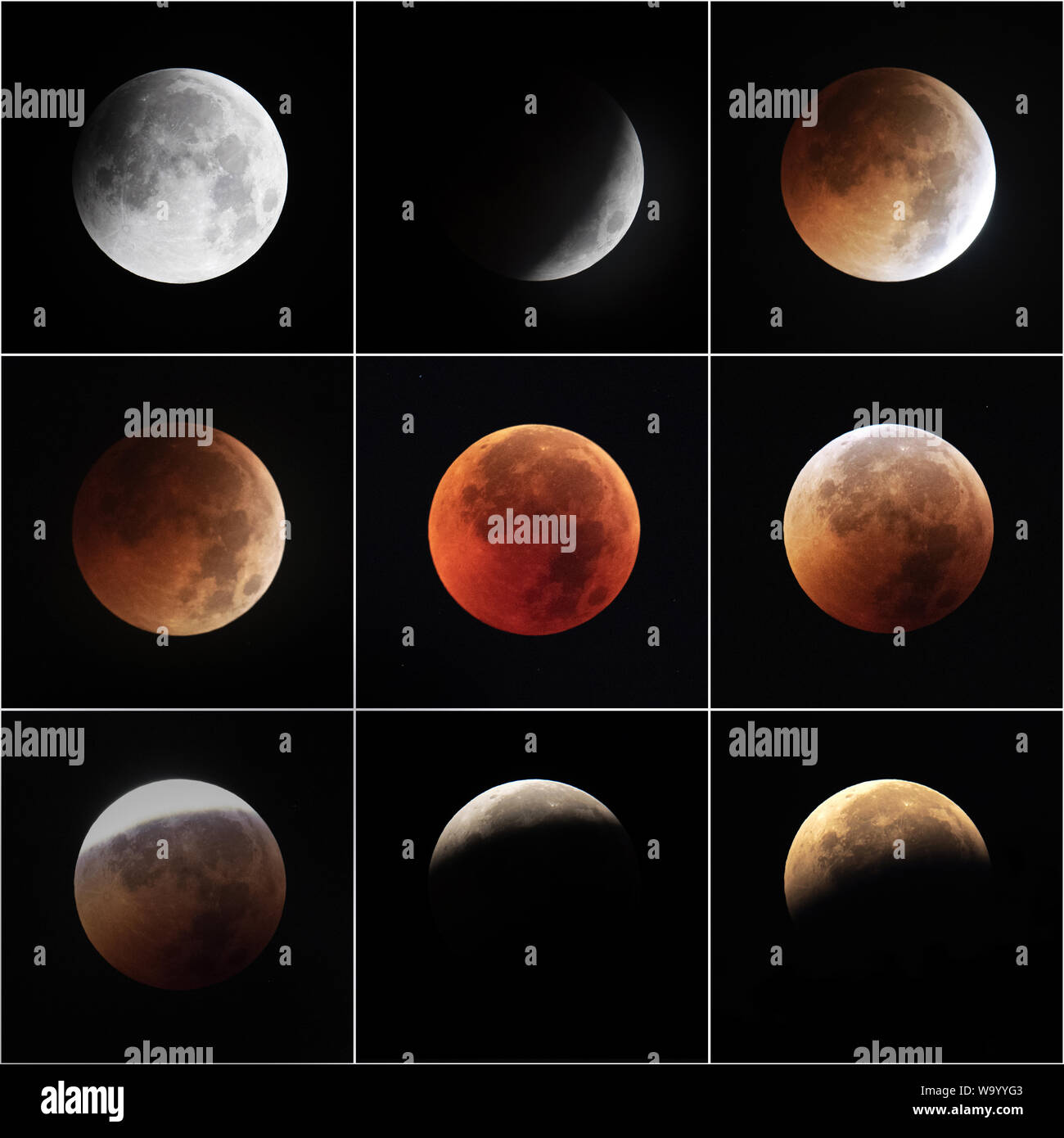 Éclipse totale de la lune Banque D'Images