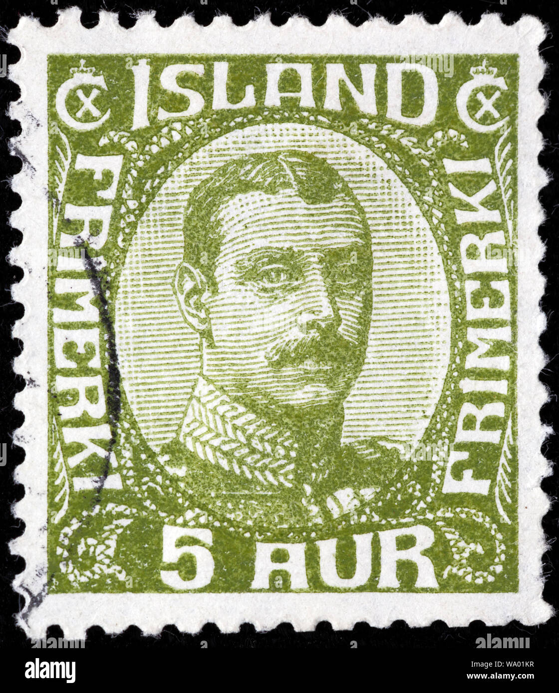 Christian X, roi du Danemark et l'Islande (1912-1947), timbre-poste, l'Islande, 1920 Banque D'Images