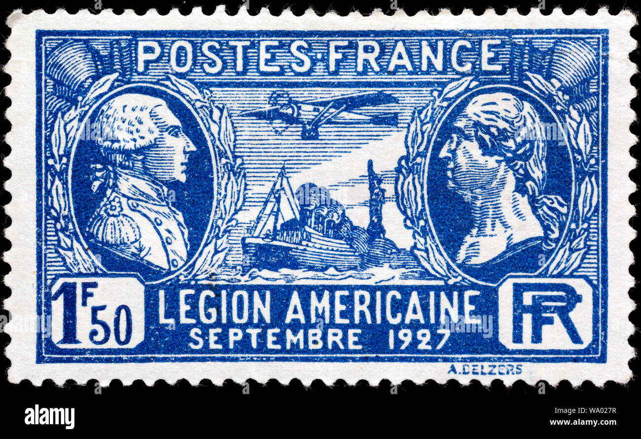 Le congrès de l'American Legion, timbre-poste, France, 1927 Banque D'Images