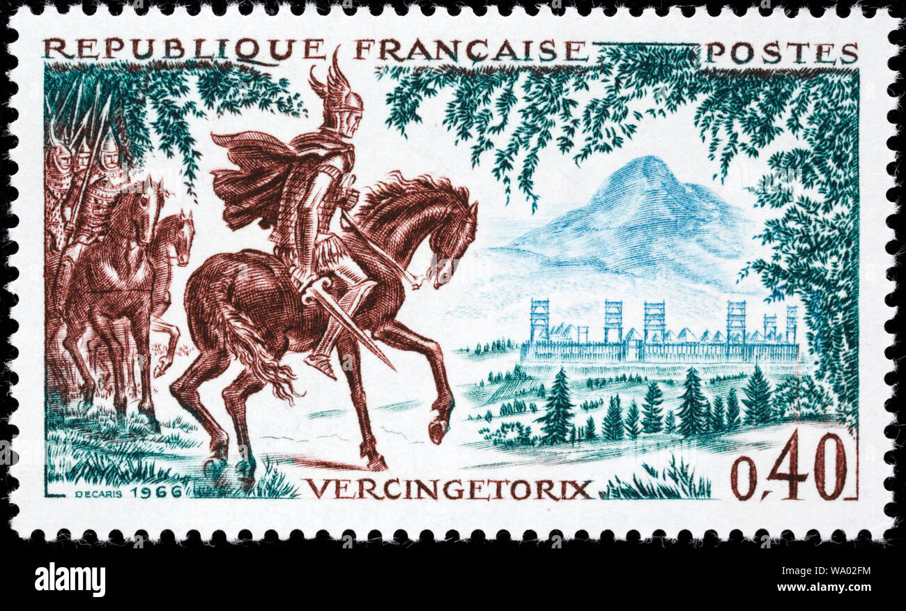 Vercingétorix, timbre-poste, France, 1966 Banque D'Images