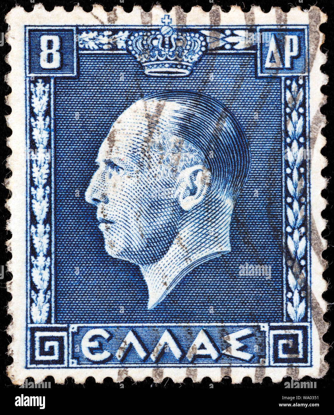 George II, Roi des Hellènes (1922-1924 et 1935-1947), timbre-poste, Grèce, 1937 Banque D'Images