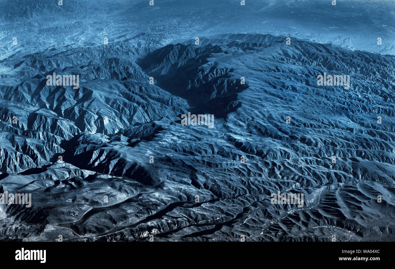 La texture de la terre de l'antenne dans la province du Gansu Banque D'Images