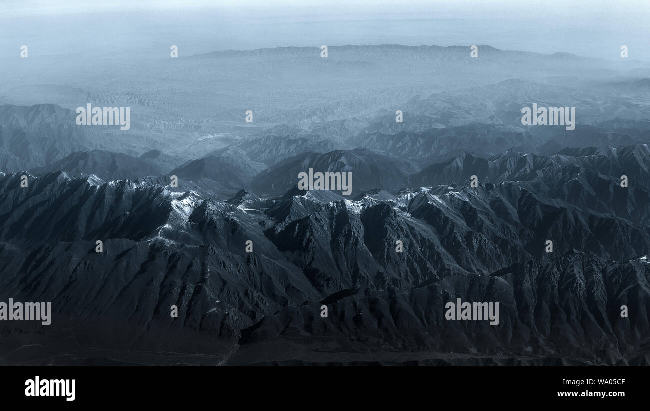 La texture de la terre de l'antenne dans la province du Gansu Banque D'Images