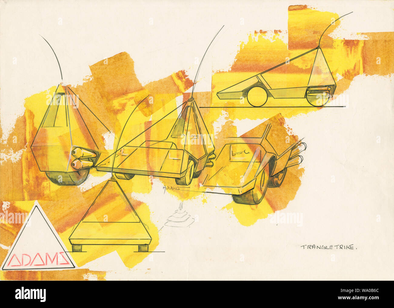 Dennis Adams Trike Voiture Triangle fantaisie Design Banque D'Images
