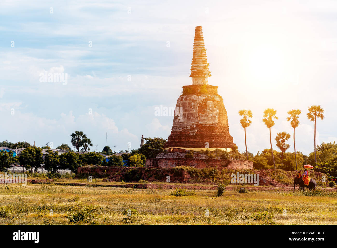 Pagode à province d'Ayutthaya en Thaïlande. Banque D'Images