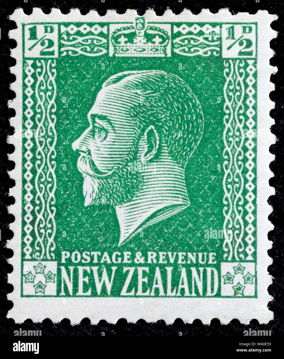 Le roi George V (1910-1936), timbre-poste, Nouvelle-Zélande, 1915 Banque D'Images