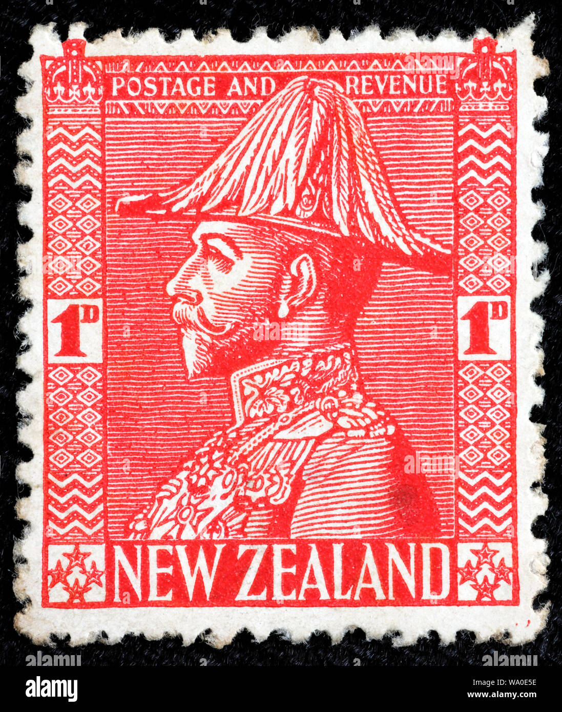 Le roi George V (1910-1936), timbre-poste, Nouvelle-Zélande, 1926 Banque D'Images