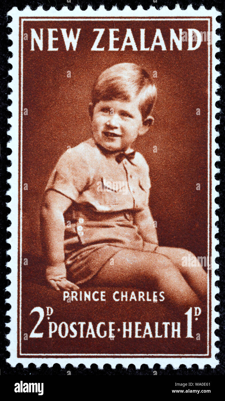 Le Prince Charles, timbre-poste, Nouvelle-Zélande, 1952 Banque D'Images
