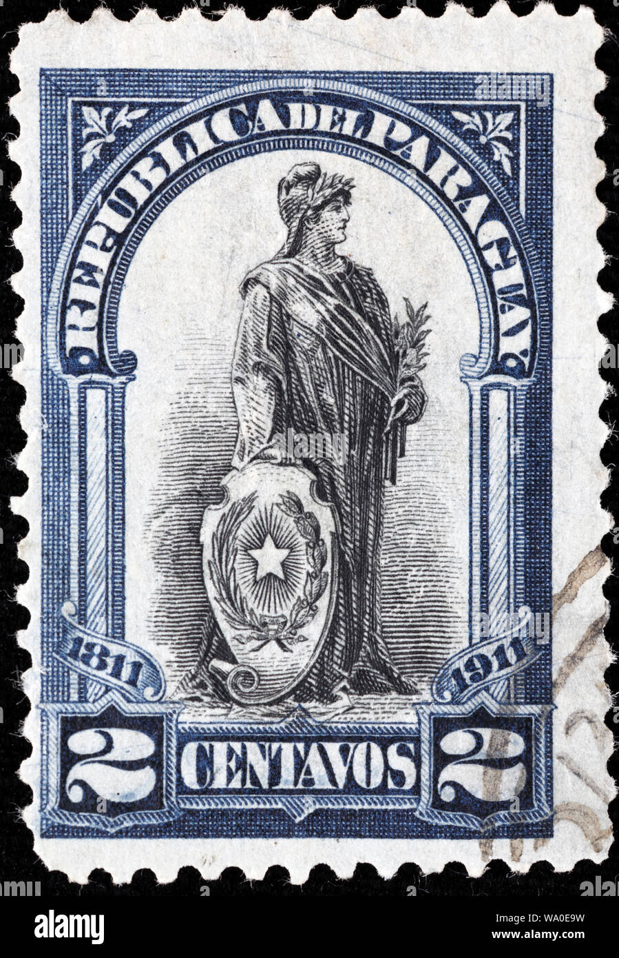 100 ans d'indépendance, timbre-poste, Paraguay, 1911 Banque D'Images