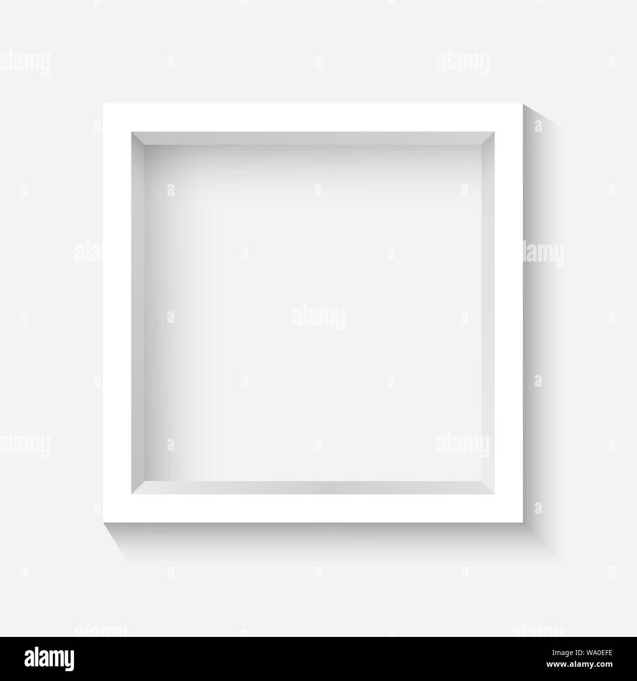 Carré blanc cadre photo 3d avec ombre Illustration de Vecteur
