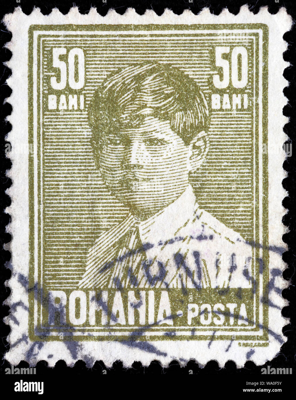 Michael (Mihai) I, Roi de France (1927-1930, 1940-1947), timbre-poste, Roumanie, 1928 Banque D'Images
