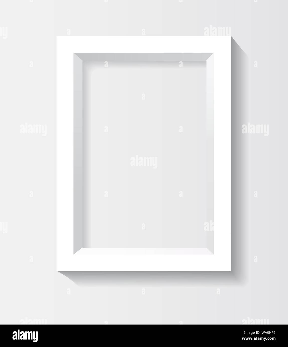 Rectangulaire blanc cadre photo 3d avec ombre Illustration de Vecteur