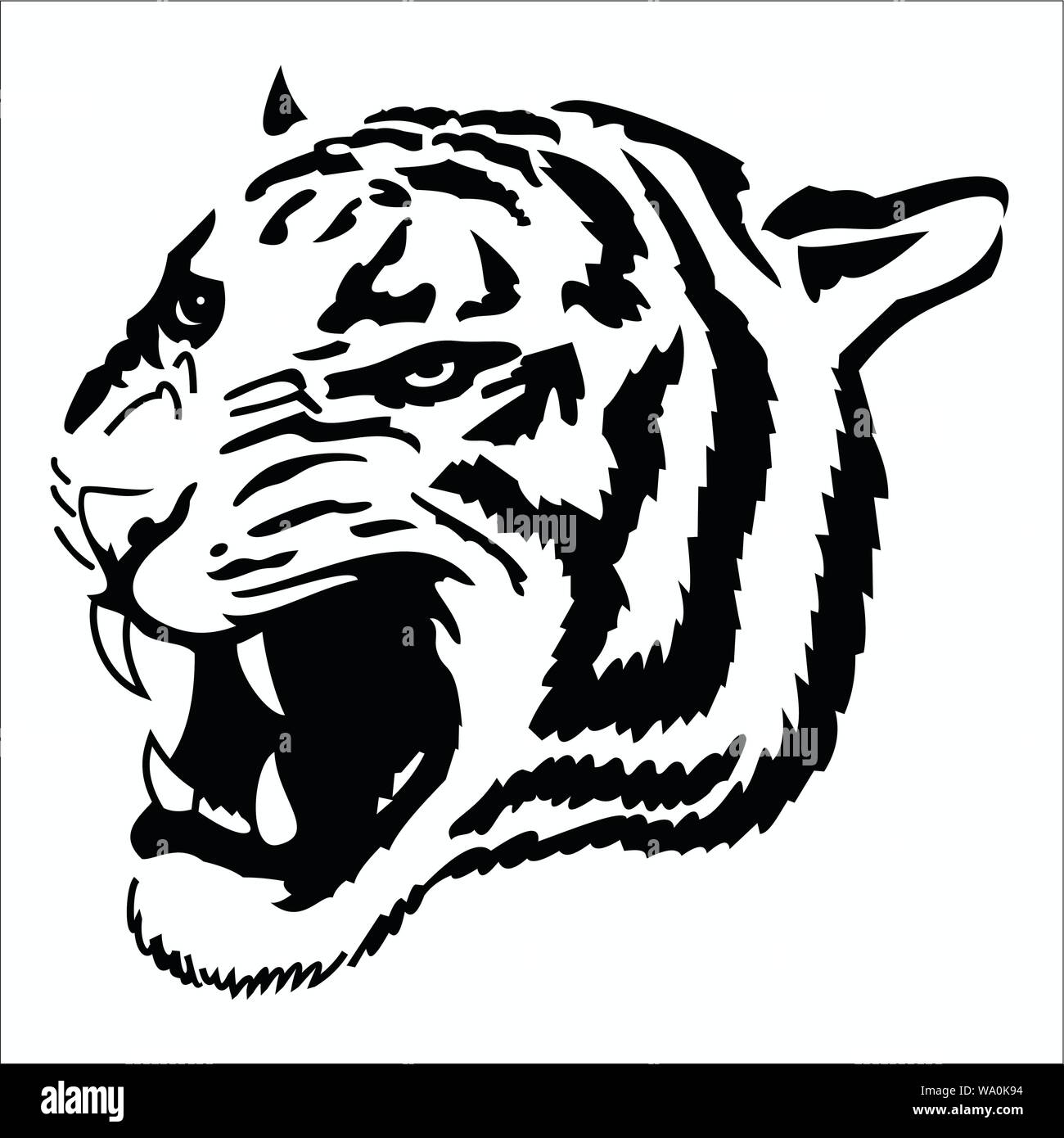 Vector Illustration D Un Tigre Pour Motifs De Tatouage Et D Autres Conceptions Image Vectorielle Stock Alamy