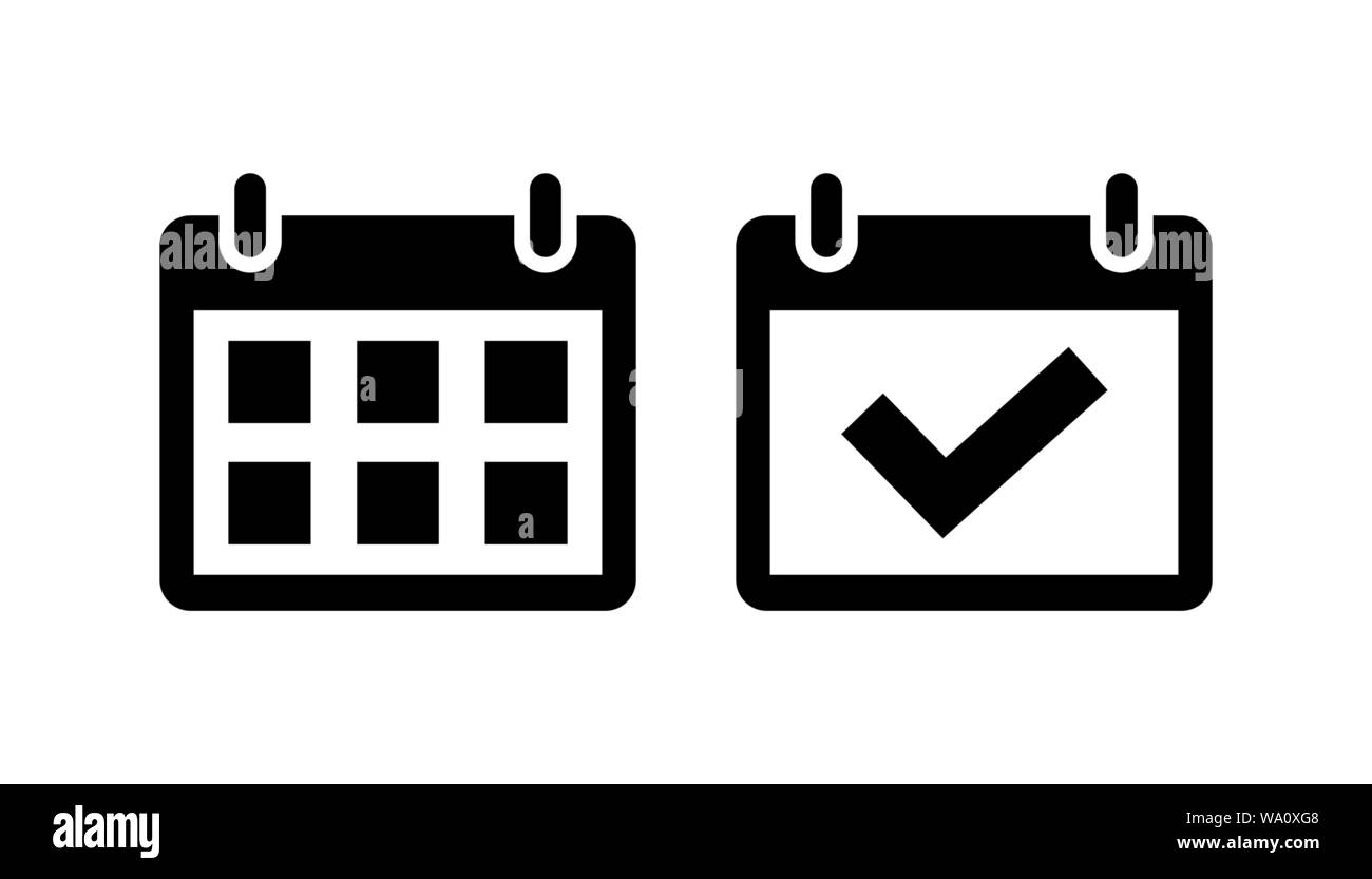 L'icône de calendrier dans un style plat on white Illustration de Vecteur