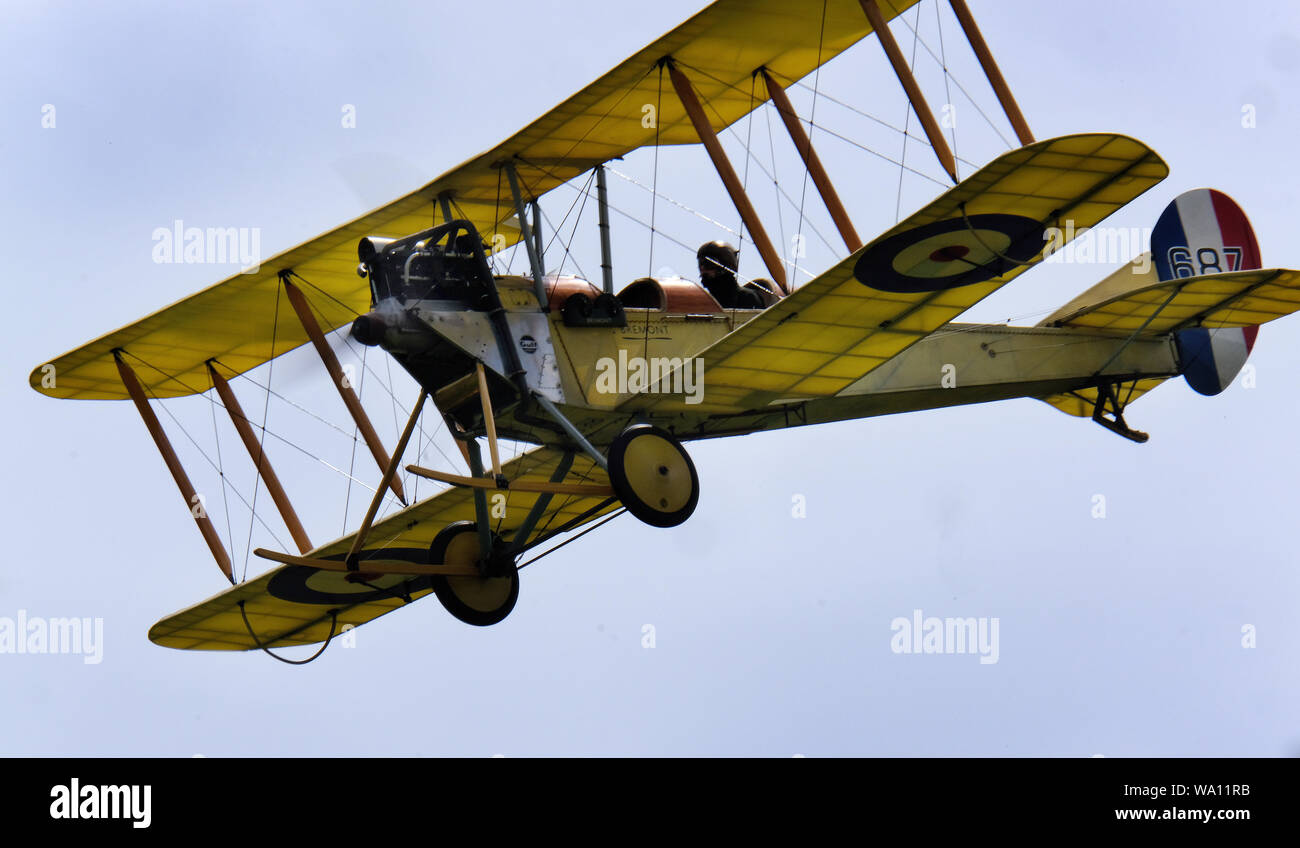 La Royal Aircraft Factory B.E.2 était un tracteur avec un moteur à deux sièges d'un biplan conçu et développé à la Royal Aircraft Factory. Banque D'Images