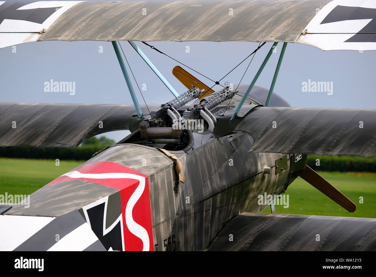 Le Fokker Dr.I, (réplique) souvent connu simplement comme le Fokker Triplane, était un avion de chasse de la Première Guerre mondiale construit par Fokker-Flugzeugwerke. Banque D'Images