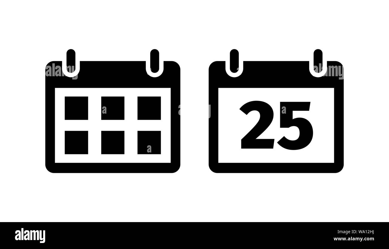 L'icône de calendrier dans un style plat on white Illustration de Vecteur