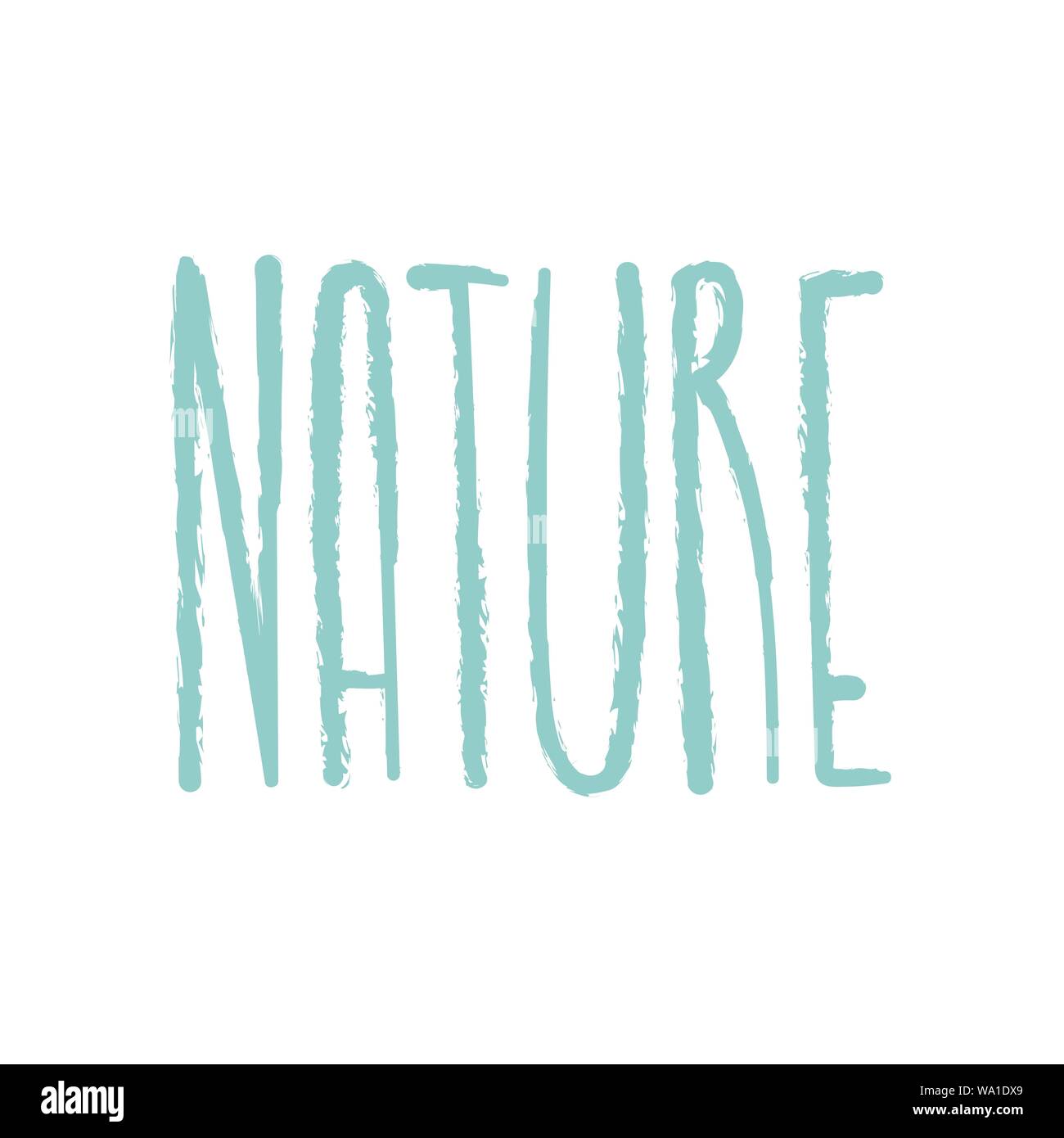 Lettrage écologie signe. L'amour de terre inspiration typographie. Soins de la nature du texte. La conscience écologique. Protéger l'écologie signe. Prendre soin de l'habitat naturel. Illustration de Vecteur