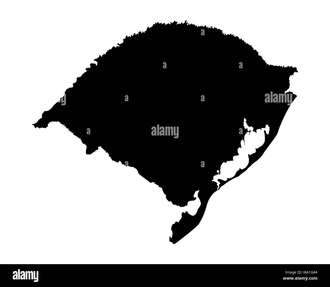 Rio Grande do Sul silhouette site isolé sur fond blanc, Brésil Illustration de Vecteur