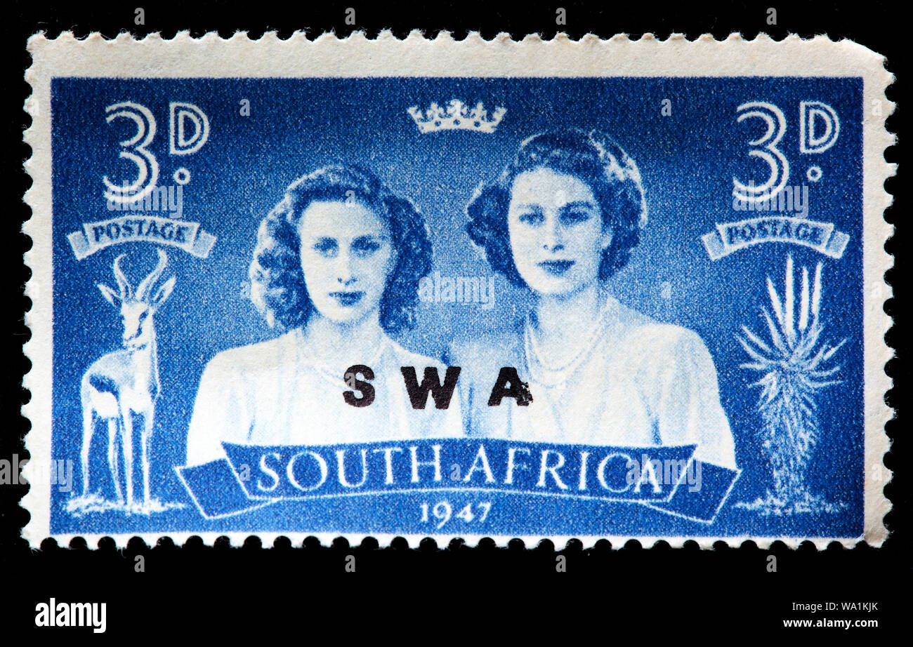 Visite royale, timbre-poste, Afrique du Sud, 1947 Banque D'Images