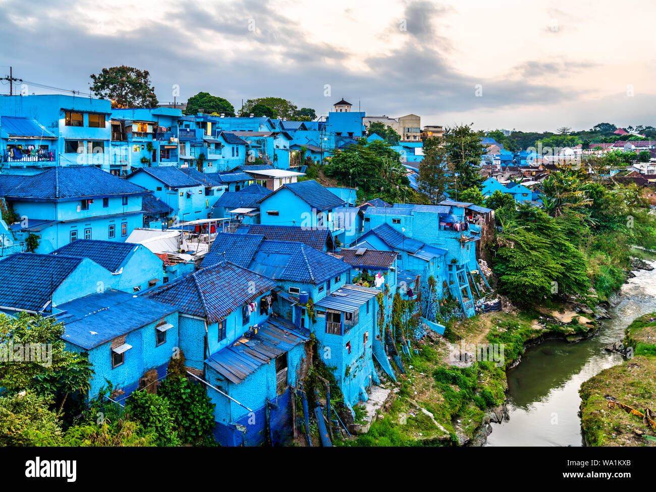 Kampung Warna-Warni Jodipan, le Village de couleur à Malang, Indonésie Banque D'Images
