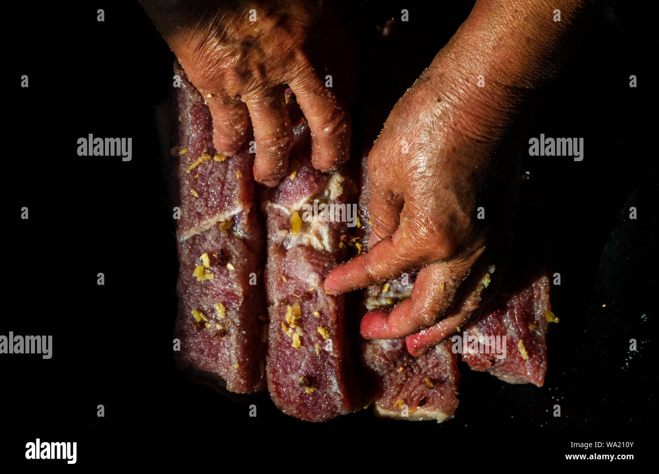 Bacon saumuré Banque D'Images