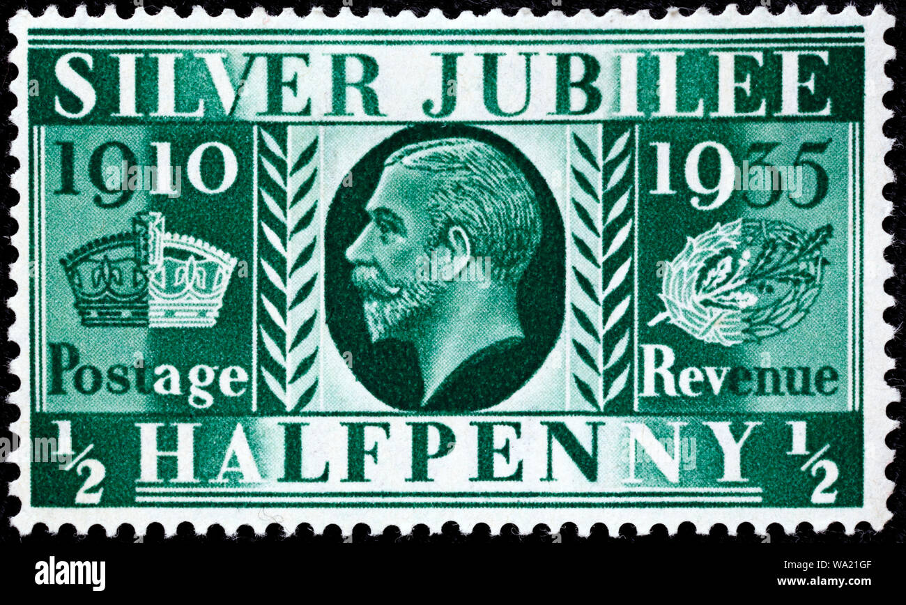 Jubilé d'argent du roi George V, timbre-poste, UK, 1935 Banque D'Images
