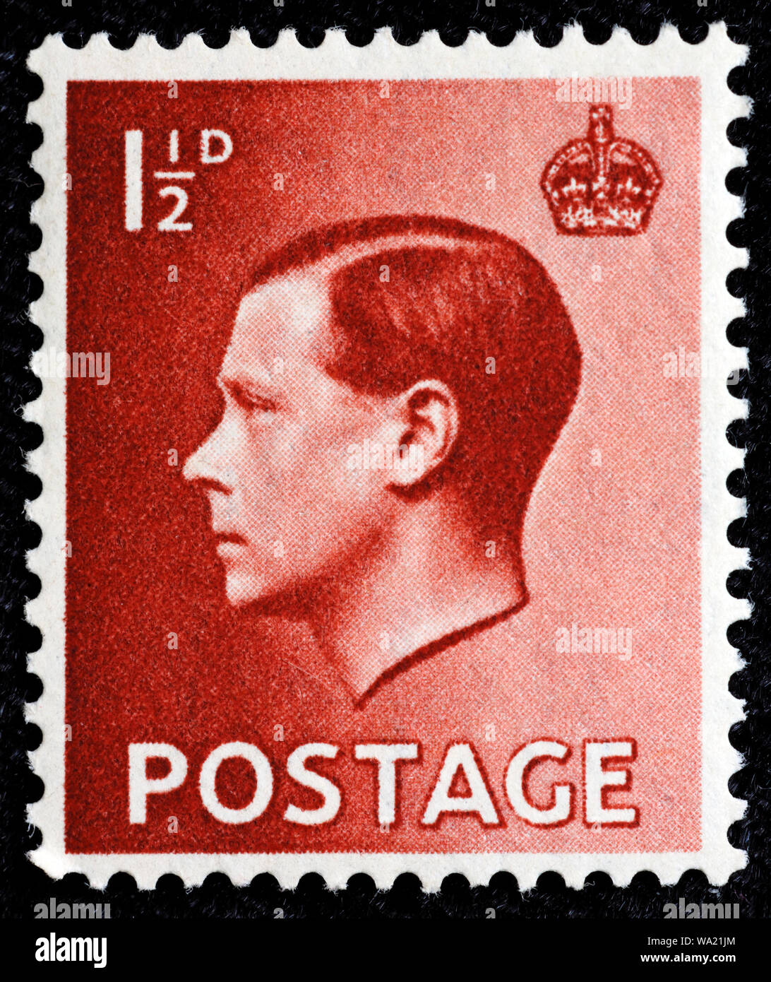 Le roi Édouard VIII (1894-1972), timbre-poste, UK, 1936 Banque D'Images