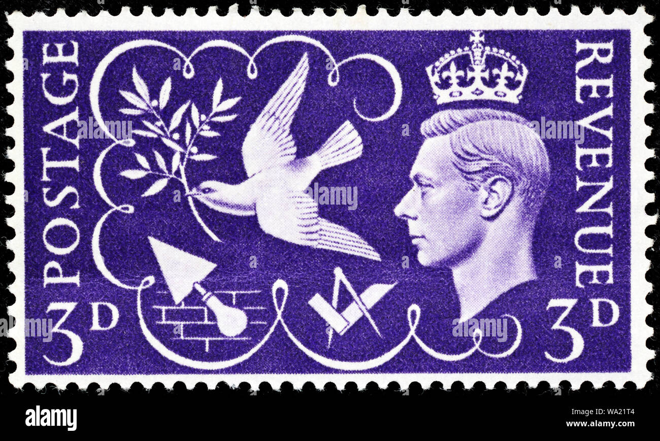La paix, le roi George VI, timbre-poste, UK, 1946 Banque D'Images