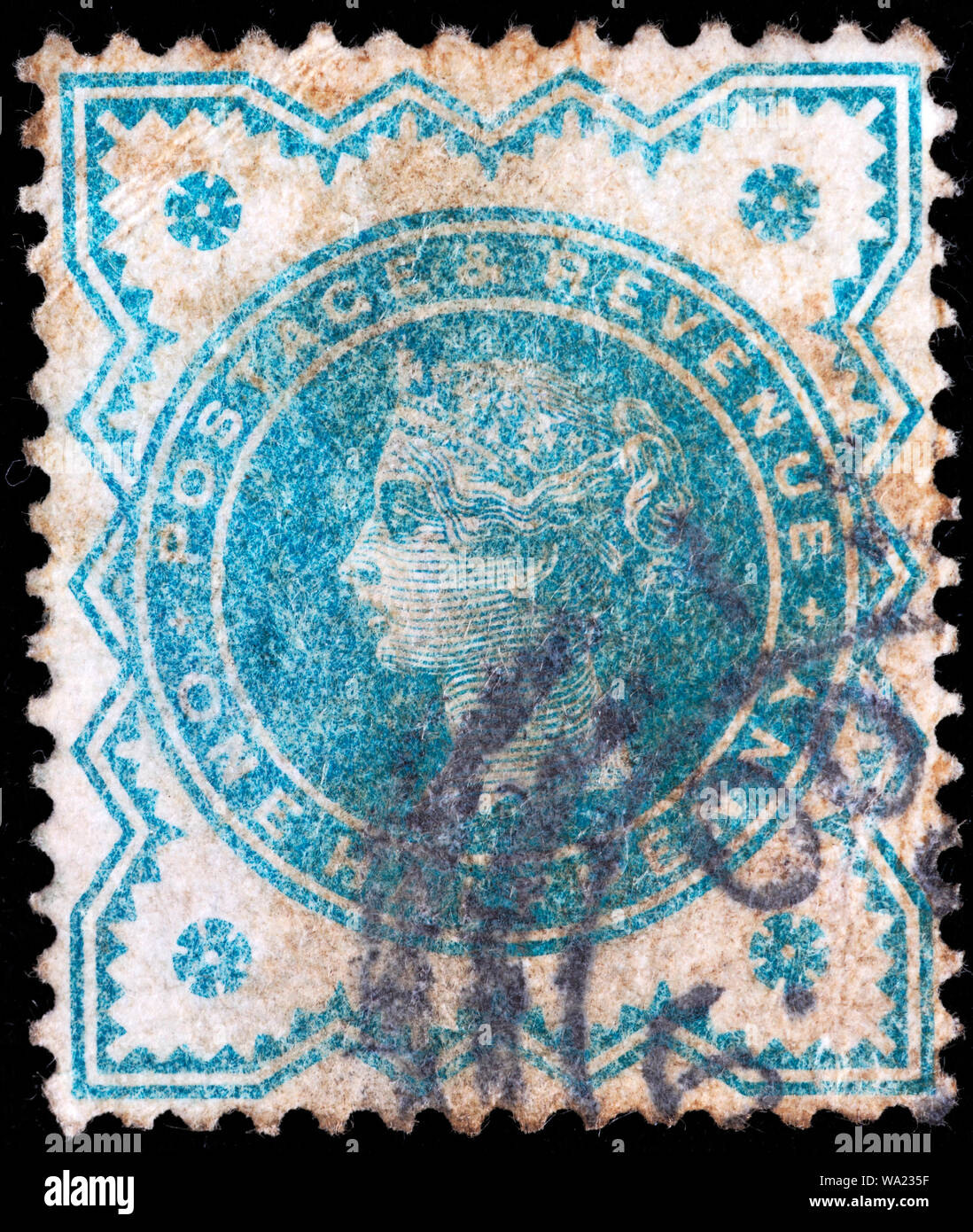 La reine Victoria (1819-1901), timbre-poste, UK, 1887 Banque D'Images