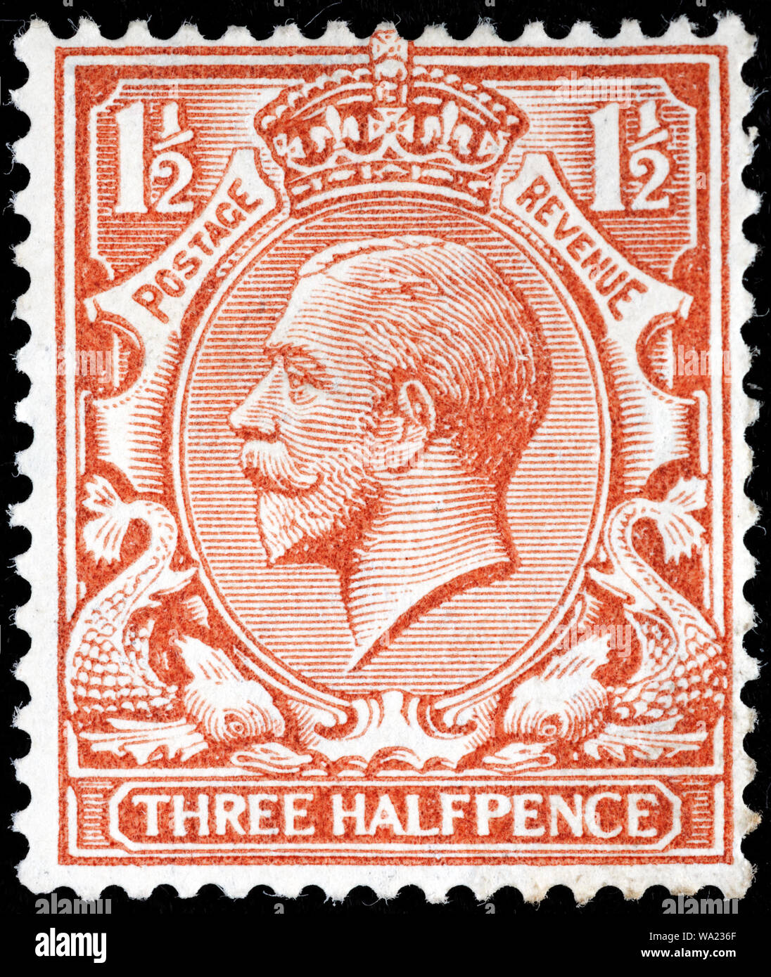 Le roi George V (1865-1936), timbre-poste, UK, 1912 Banque D'Images