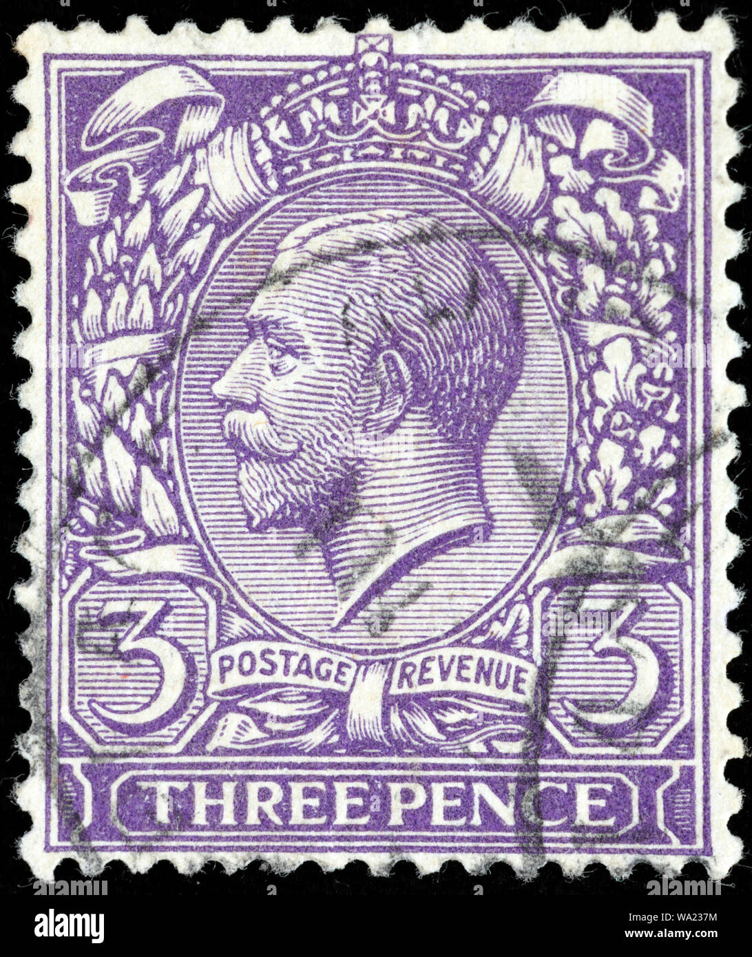 Le roi George V (1865-1936), timbre-poste, UK, 1912 Banque D'Images