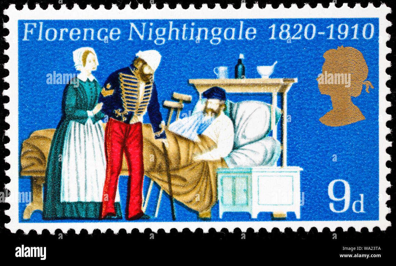 Florence Nightingale (1820-1910), réformateur social Anglais et statisticien, timbre-poste, UK, 1970 Banque D'Images