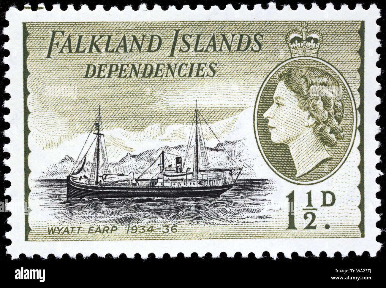 Wyatt Earp, 1934-1936, timbre-poste, les dépendances des îles Falkland, 1954 Banque D'Images