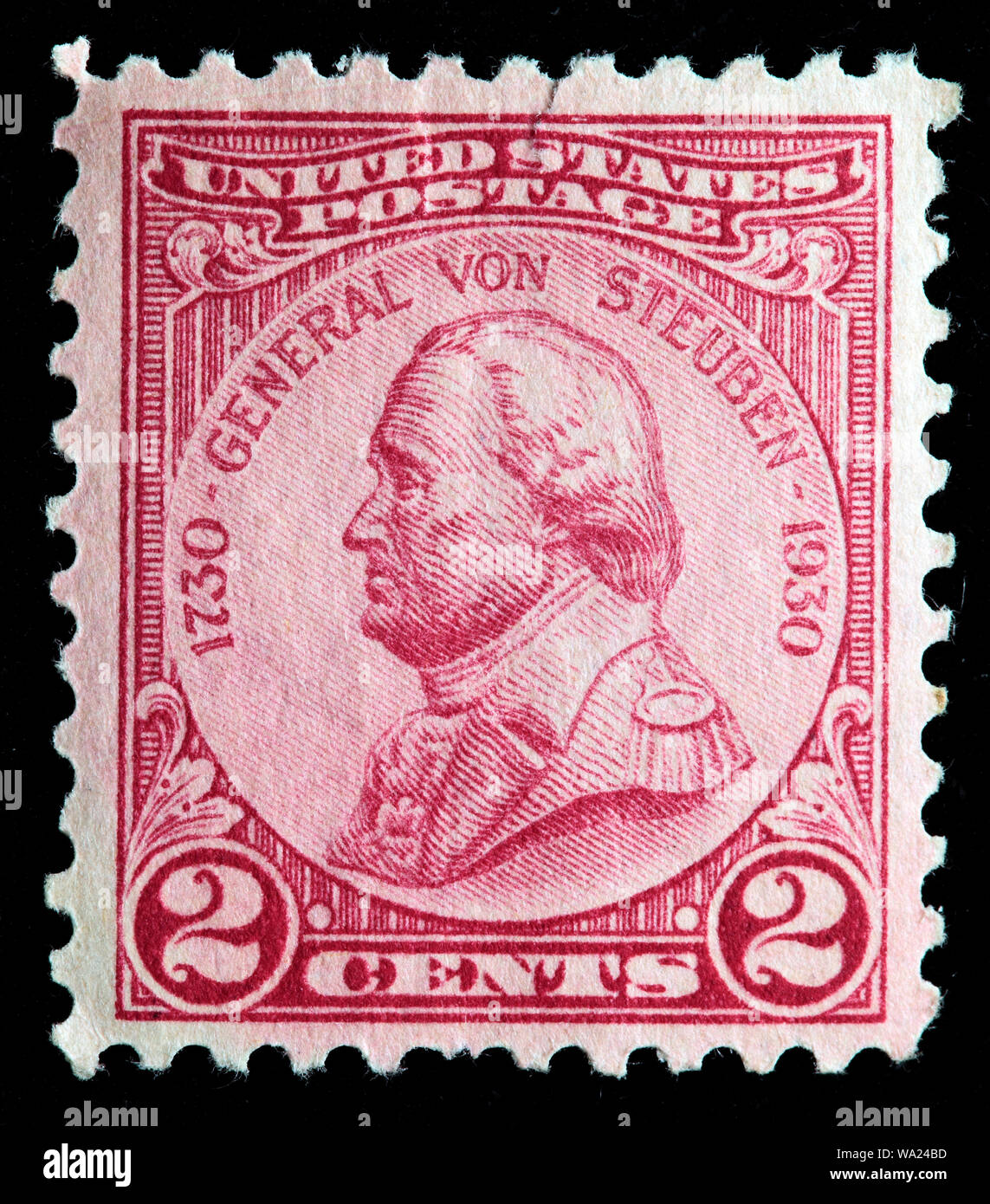 Friedrich Wilhelm von Steuben (1730-1794), Major général, timbre-poste, USA, 1930 Banque D'Images