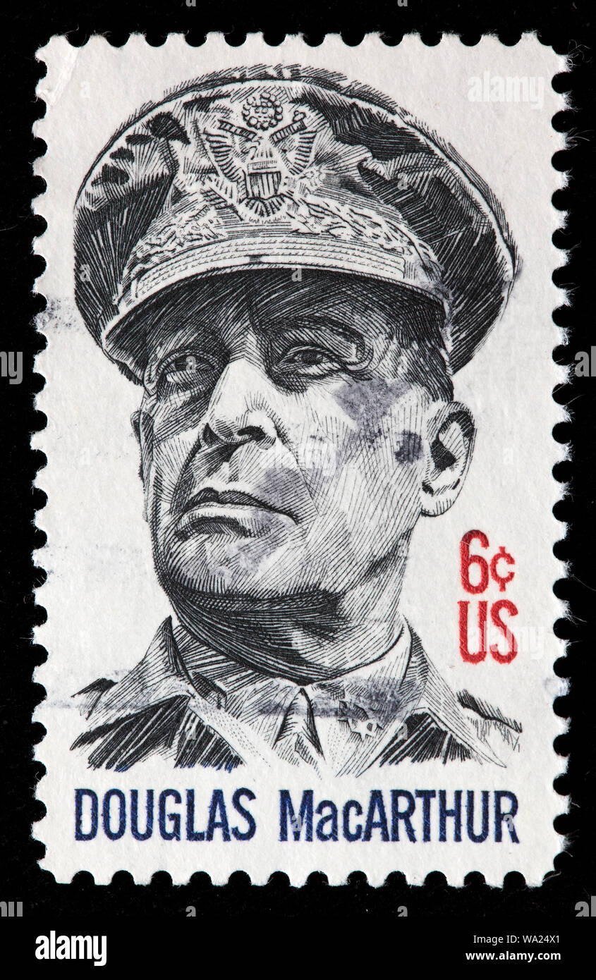Douglas MacArthur (1880-1964), Général, timbre-poste, USA, 1971 Banque D'Images