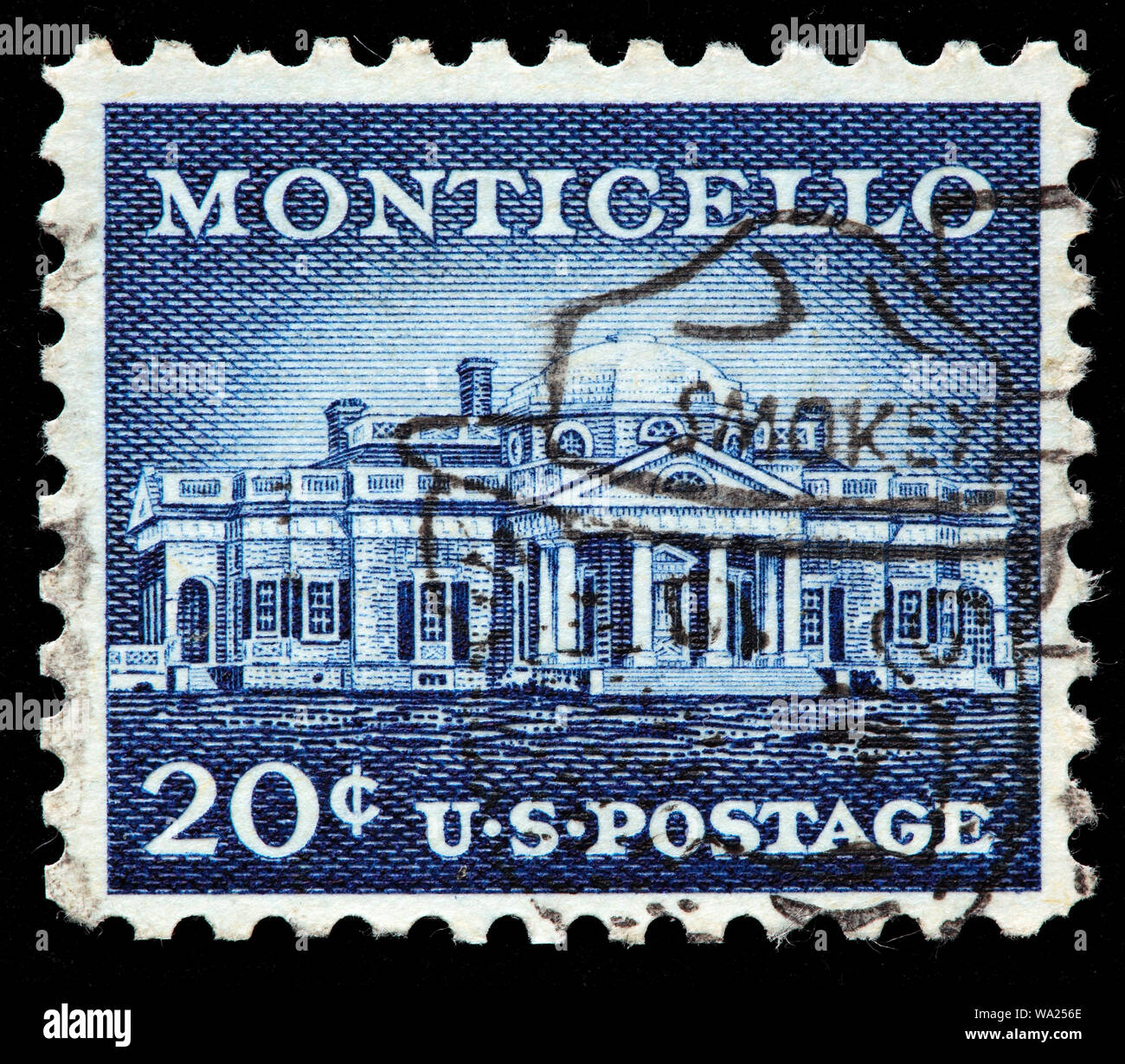 Monticello, Charlottesville, Virginie, 1772, timbre-poste, USA, 1956 Banque D'Images