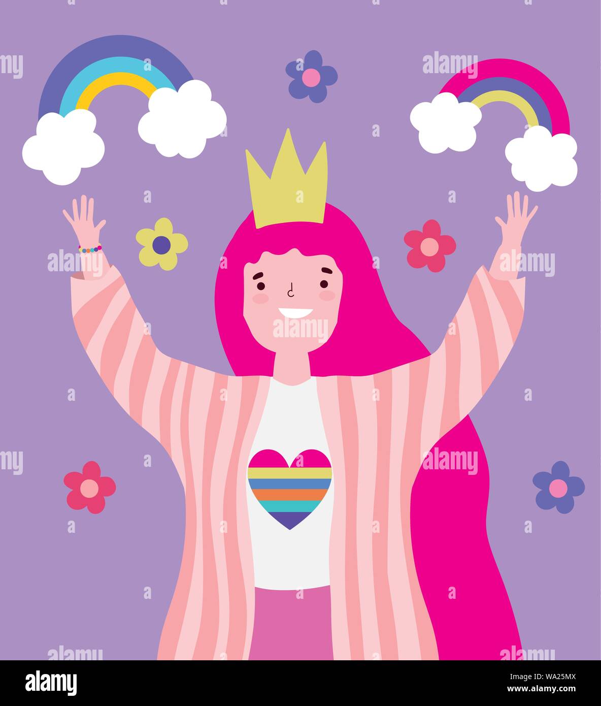 Portrait de la communauté de la couronne conception lgbtq vector illustration Illustration de Vecteur