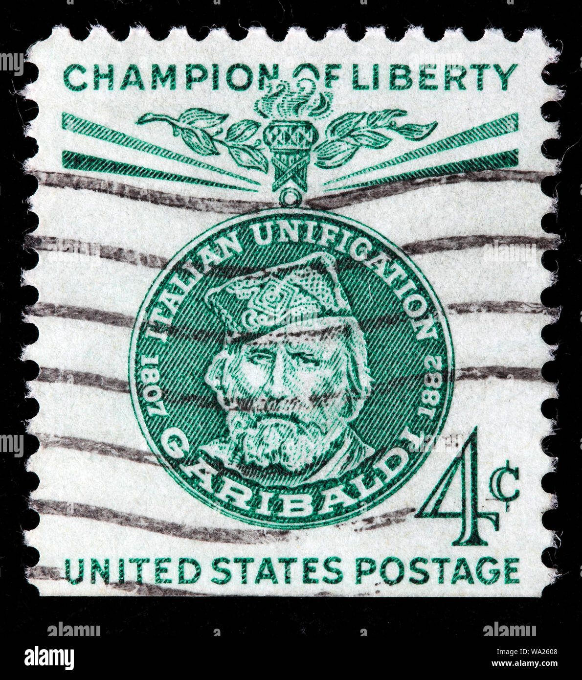 Giuseppe Garibaldi (1807-1882), général italien, timbre-poste, USA, 1960 Banque D'Images